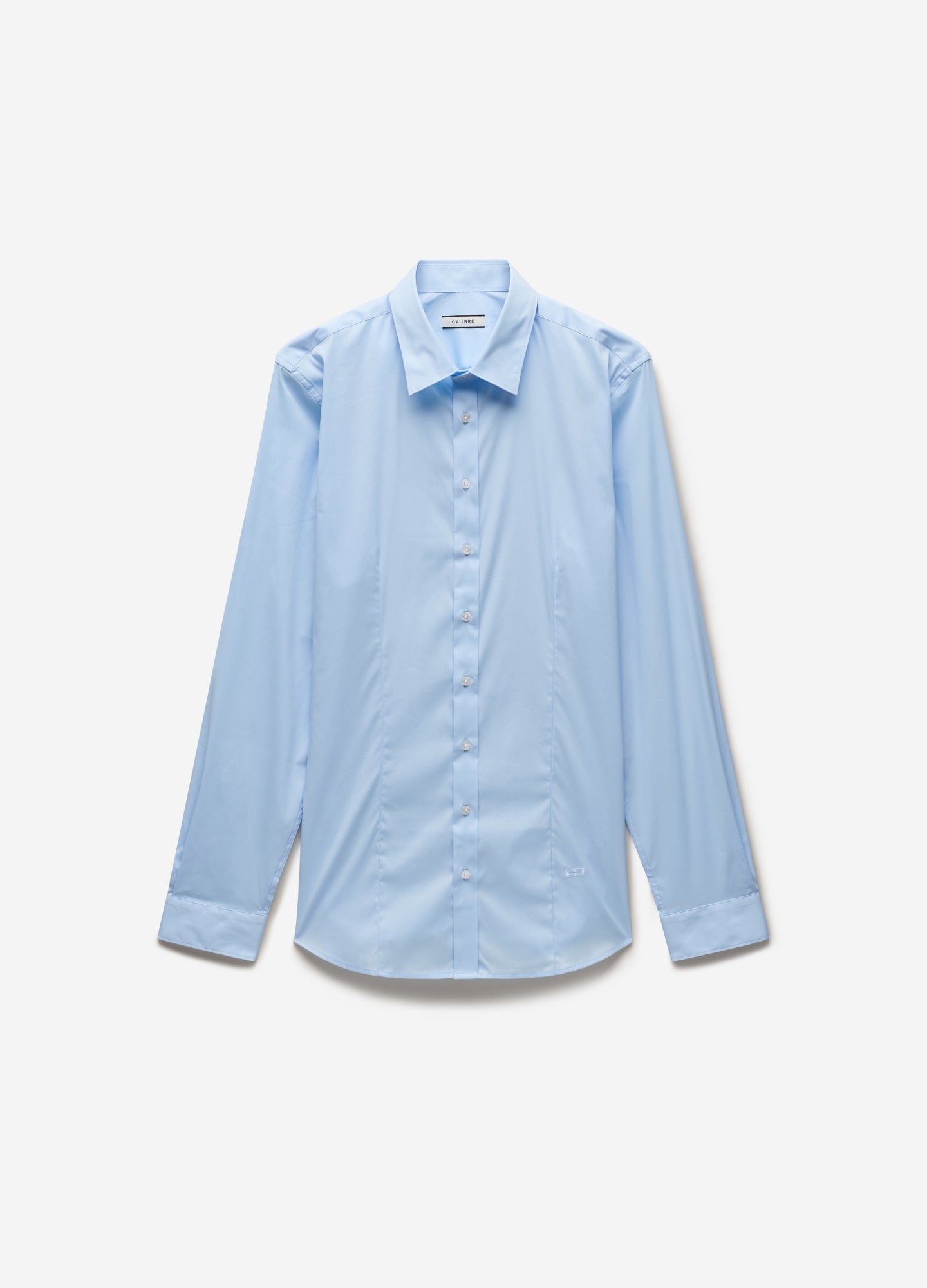 Stretch Cotton Poplin Shirt Light Blue