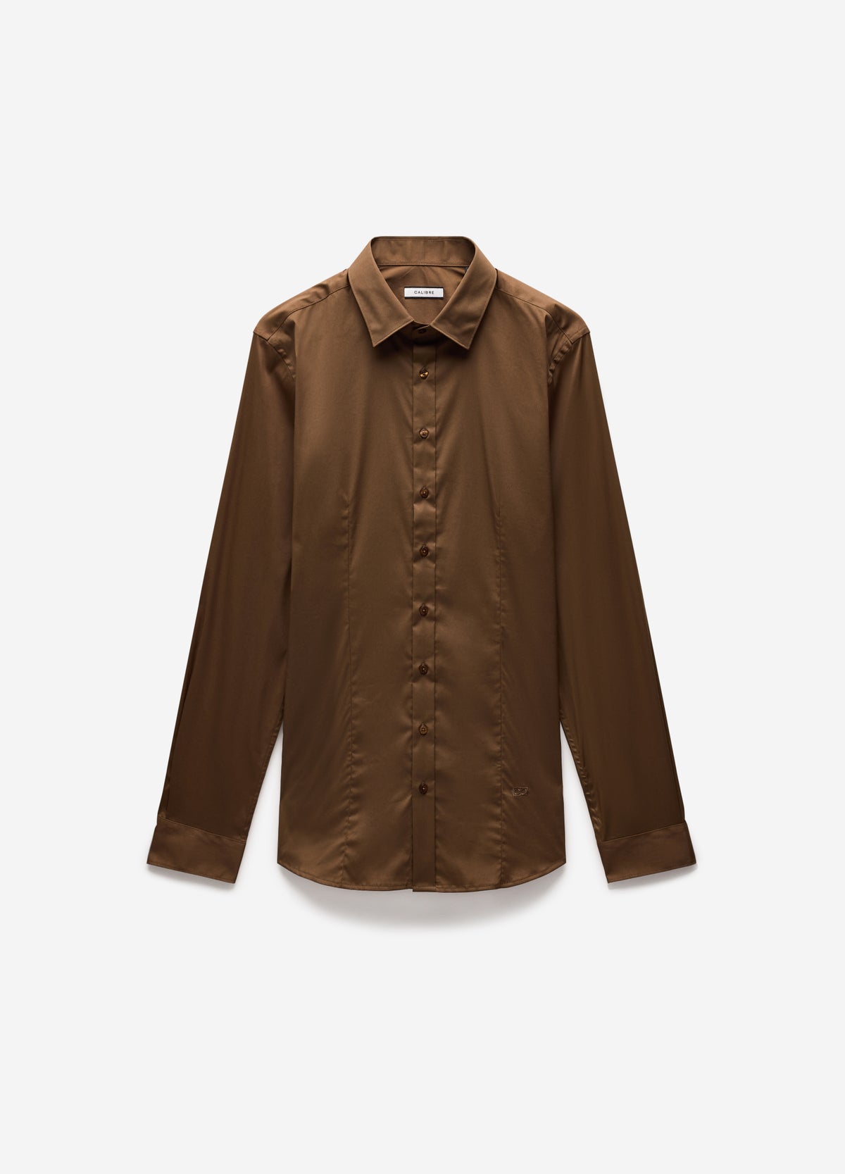 Stretch Cotton Poplin Shirt Chestnut
