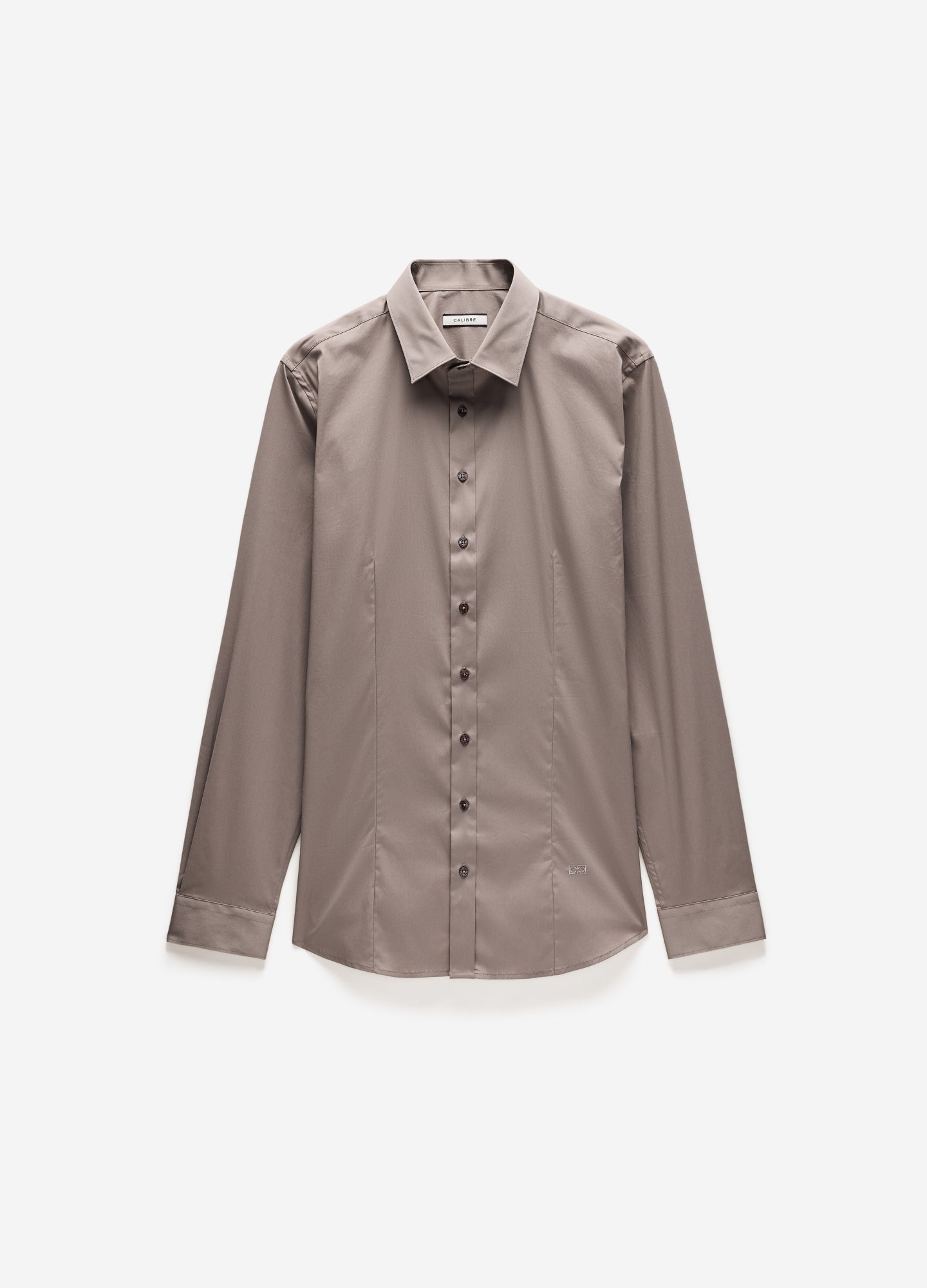 Stretch Cotton Poplin Shirt Sepia