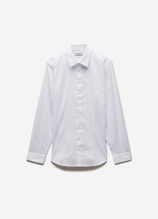 Stretch Cotton Poplin Shirt White
