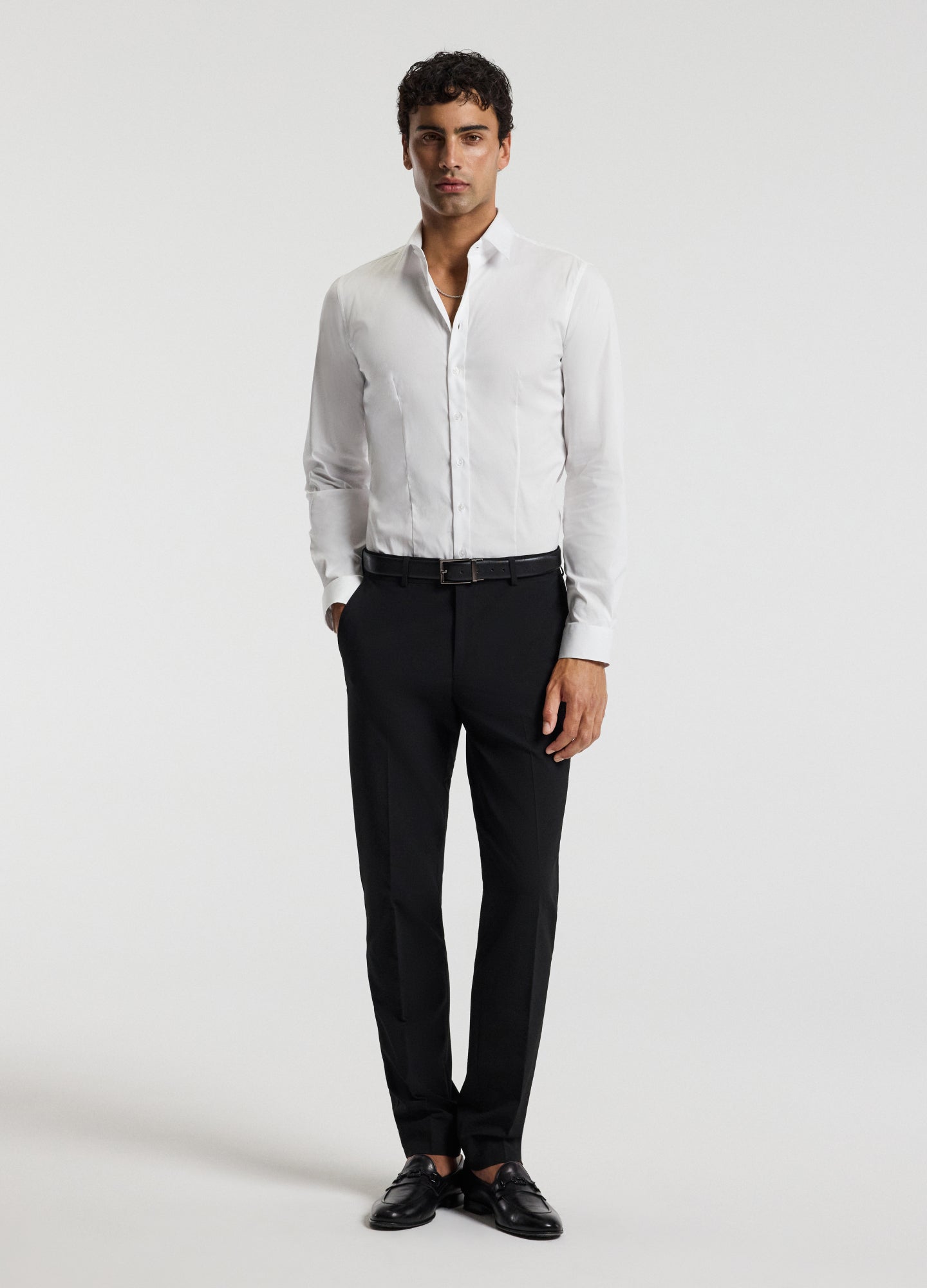 Stretch Cotton Poplin Shirt White