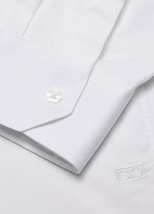 Signature Tailored Twill Shirt White