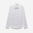 Tailored Fit Studded Twill Evening Shirt White