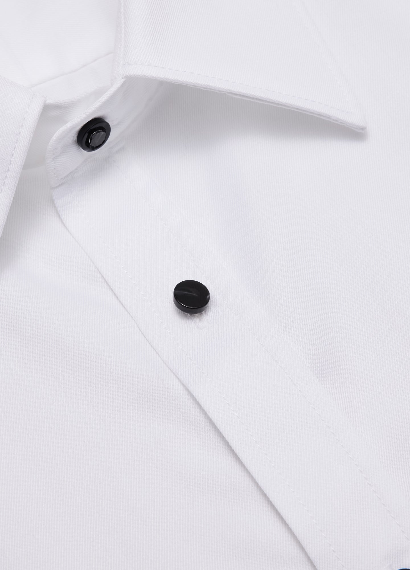 Tailored Fit Studded Twill Evening Shirt White