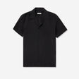 Camp Collar Silk Shirt Black