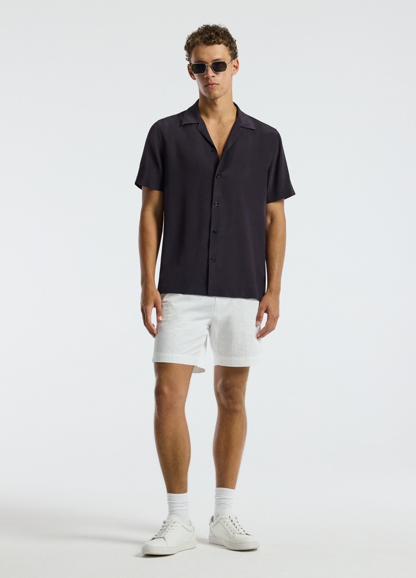 Camp Collar Silk Shirt Currant