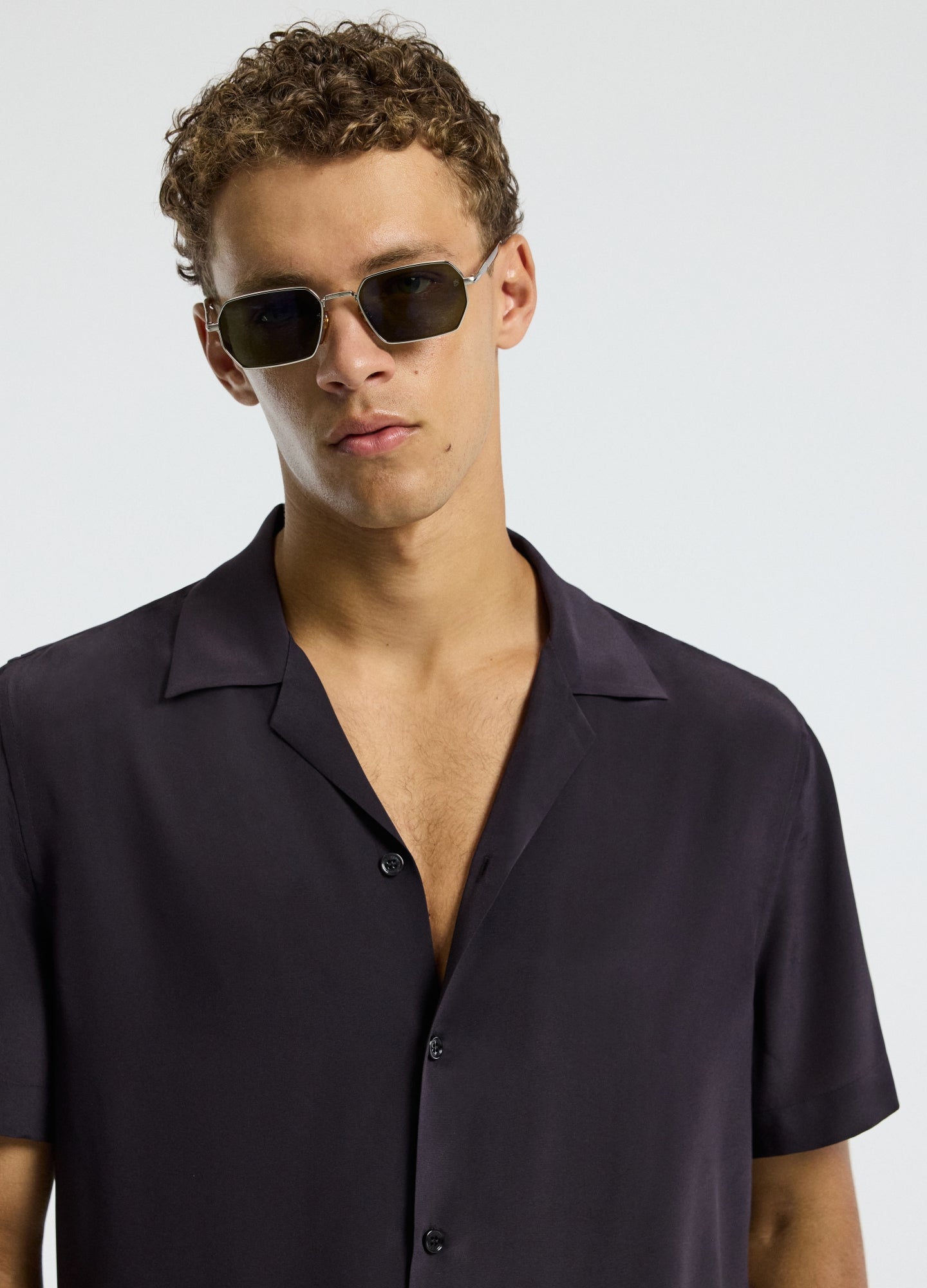 Camp Collar Silk Shirt Currant