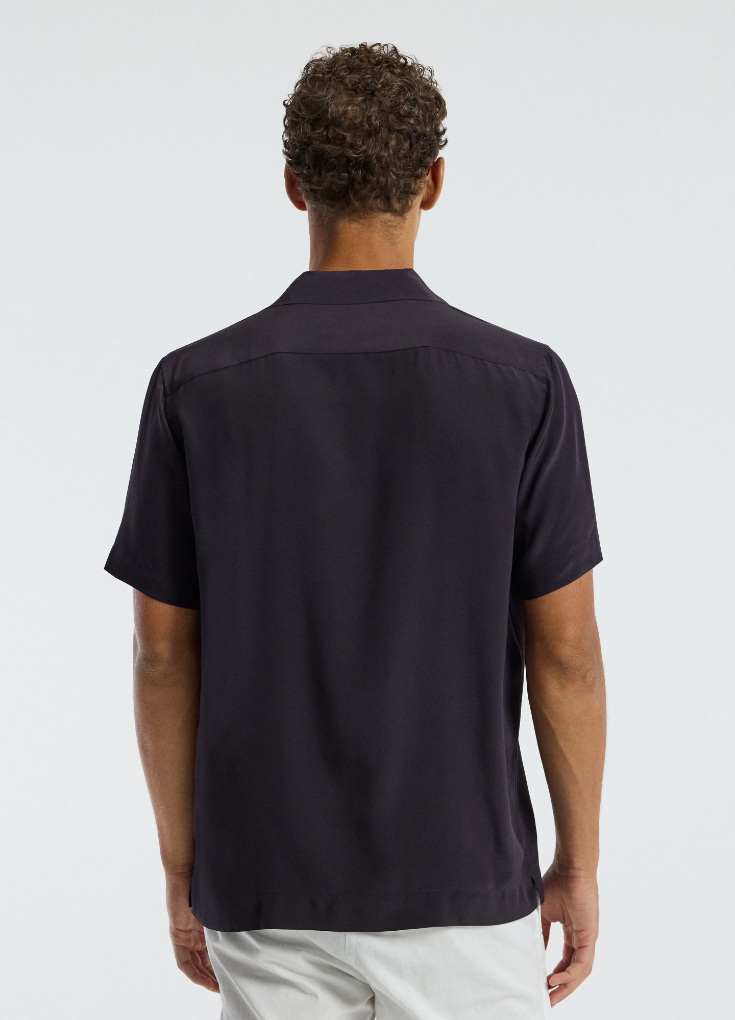 Camp Collar Silk Shirt Currant