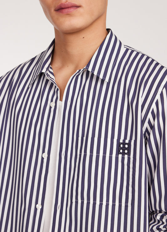 Relaxed Stripe Shirt Blue