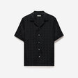 Monogram Silk Short Sleeved Shirt Black