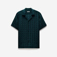Logo Jacquard Silk Short Sleeve Shirt Hunter Green