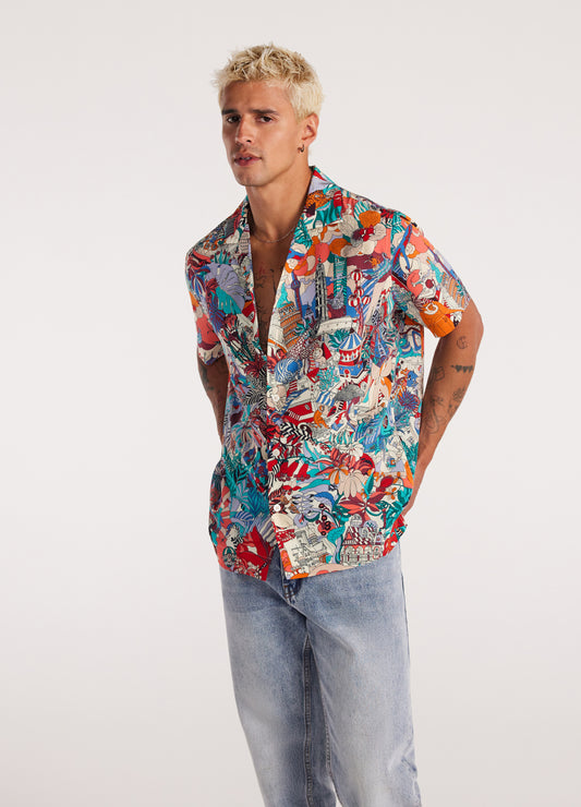 Multiverse Printed Silk Shirt Multi