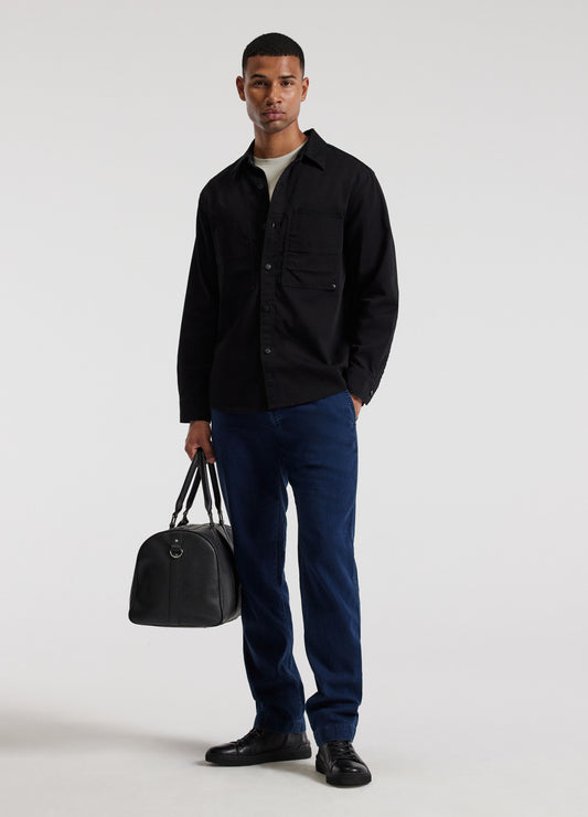 Patched Pocket Overshirt Black