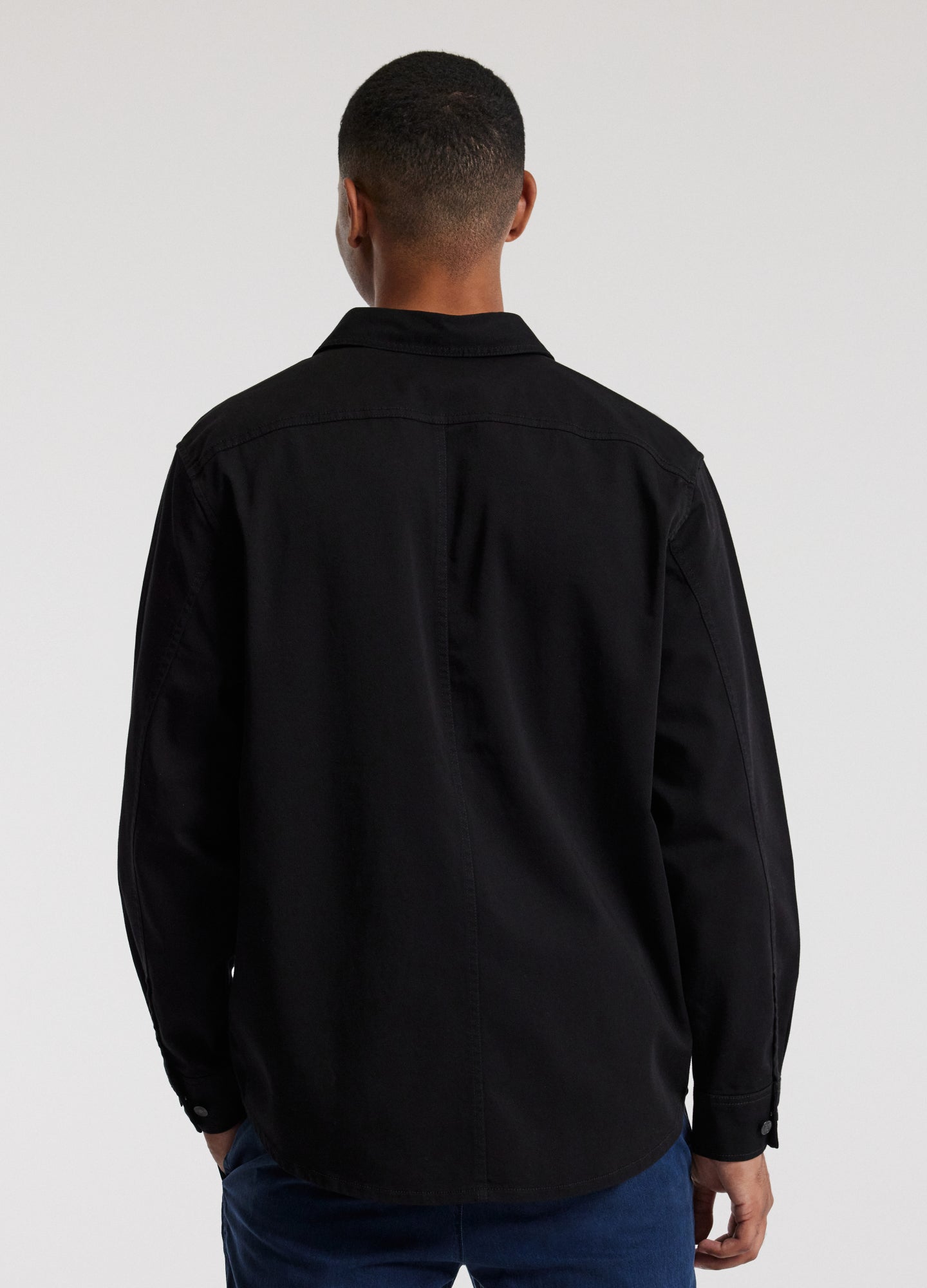 Patched Pocket Overshirt Black
