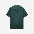 Cuff Detail Short Sleeve Linen Shirt Sea Green