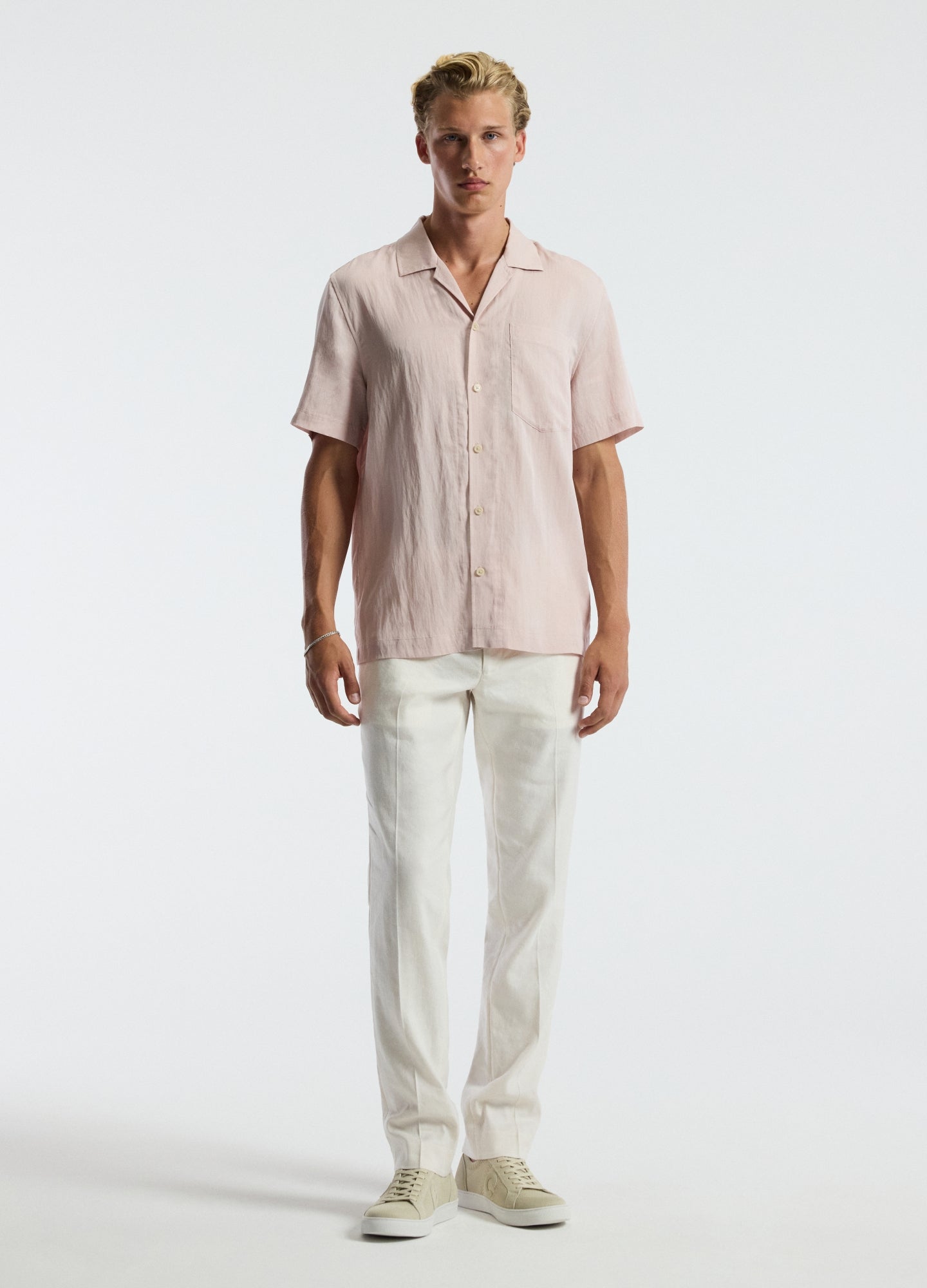 Washed Twill Short Sleeve Shirt Musk