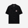 Snake Embroidered Short Sleeve Shirt Black