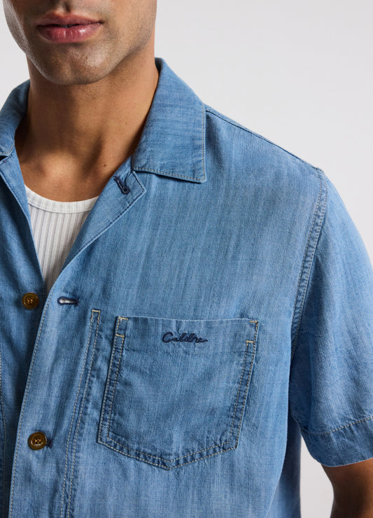 Fluid Denim Shirt Blue