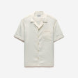 Washed Stretch Linen Short Sleeved Shirt Ivory