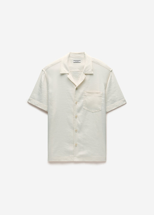 Stretch Linen Short Sleeve Shirt Ivory