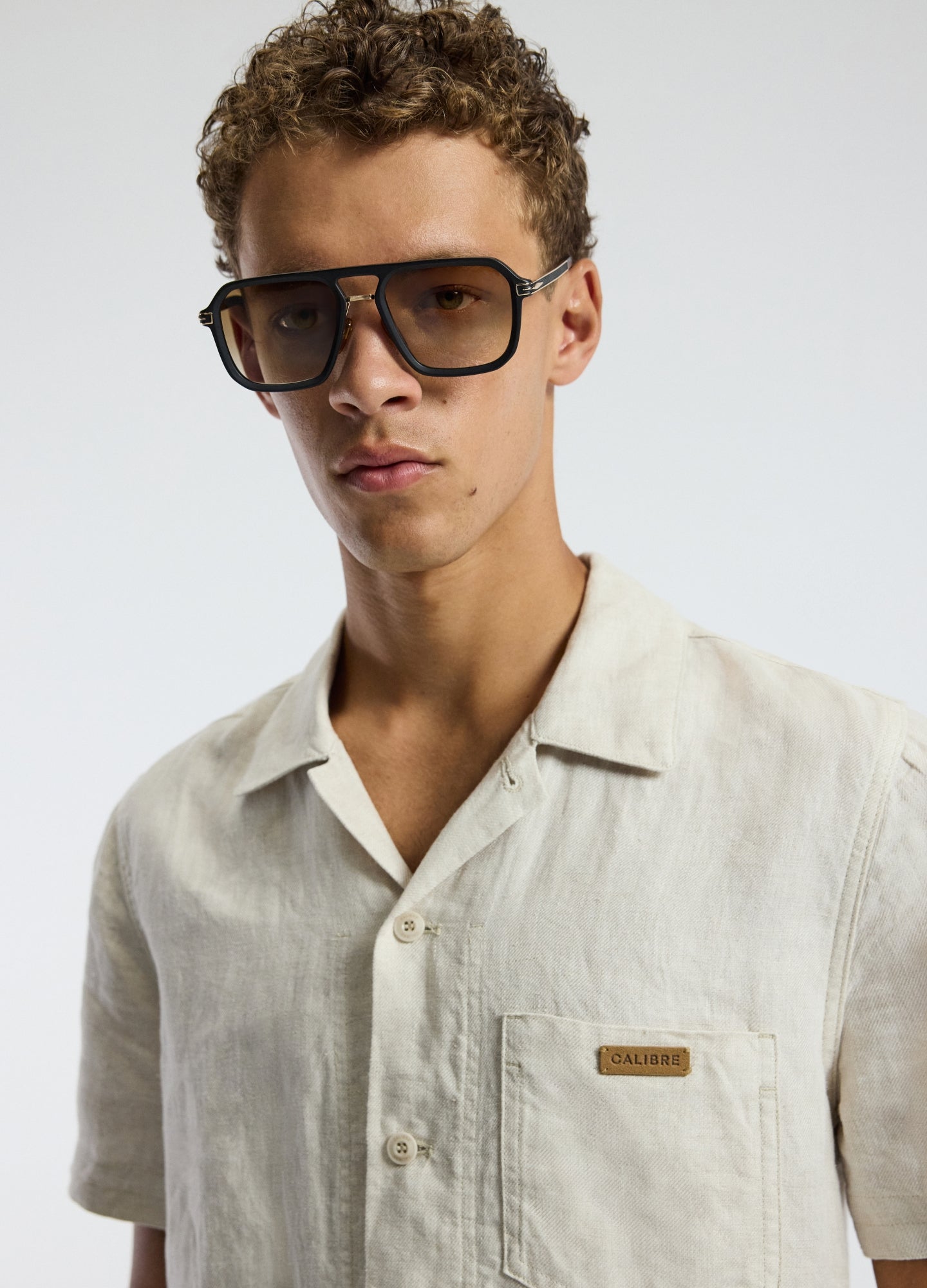 Washed Linen Short Sleeved Shirt Natural