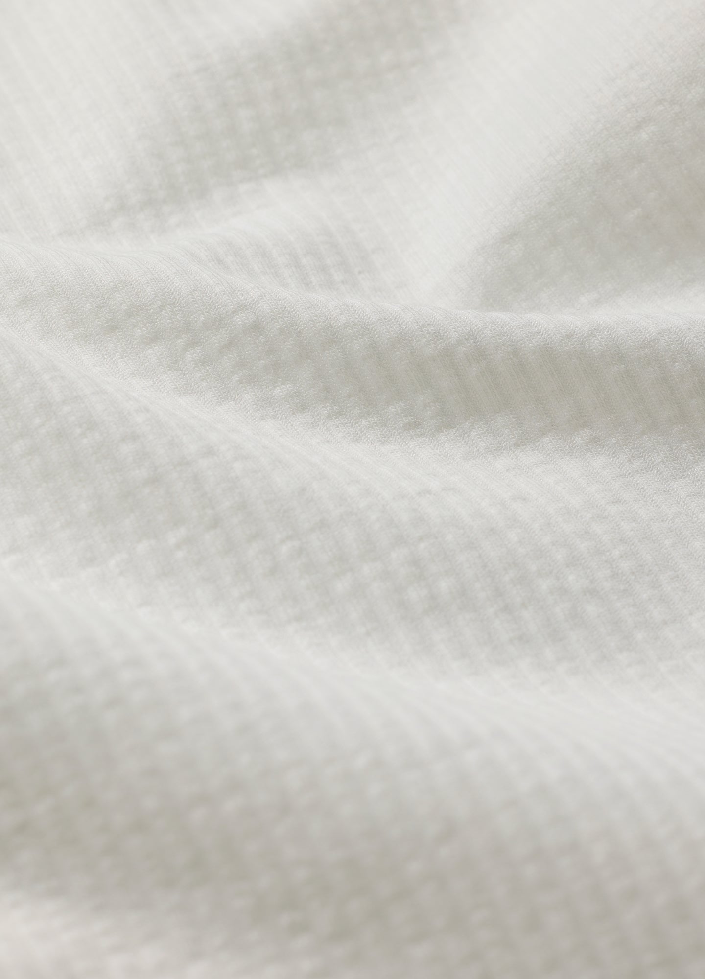 Textured Knit Stretch Shirt Off White