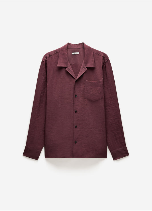 Camp Collar Long Sleeve Shirt Oxblood