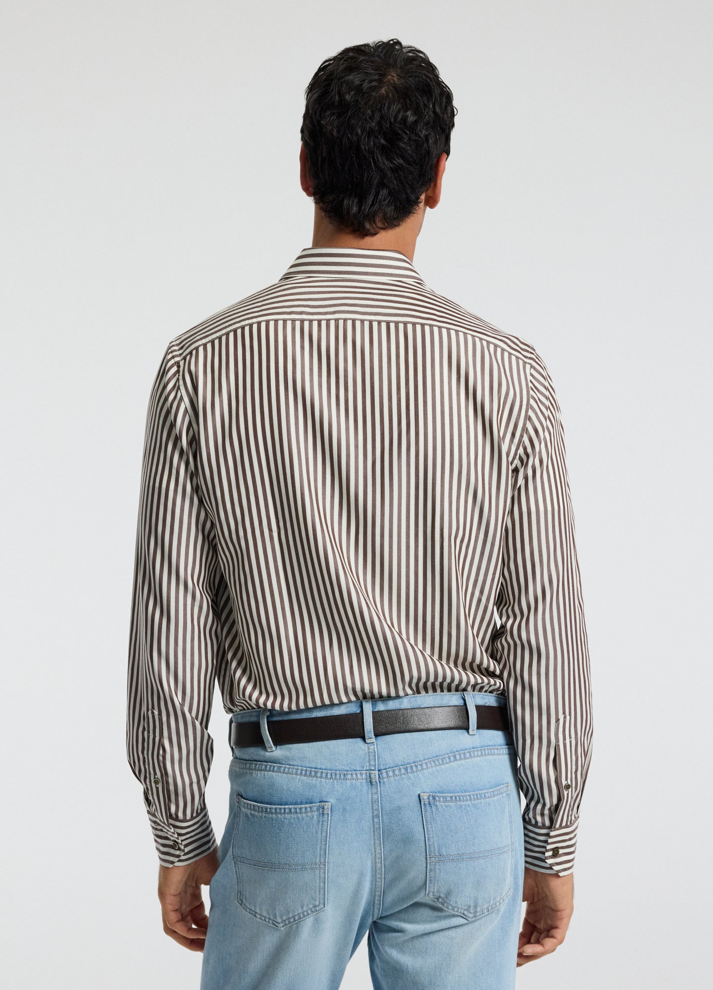 Fluid Stripe Shirt Chocolate