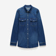 Tailored Denim Western Shirt Mid Blue