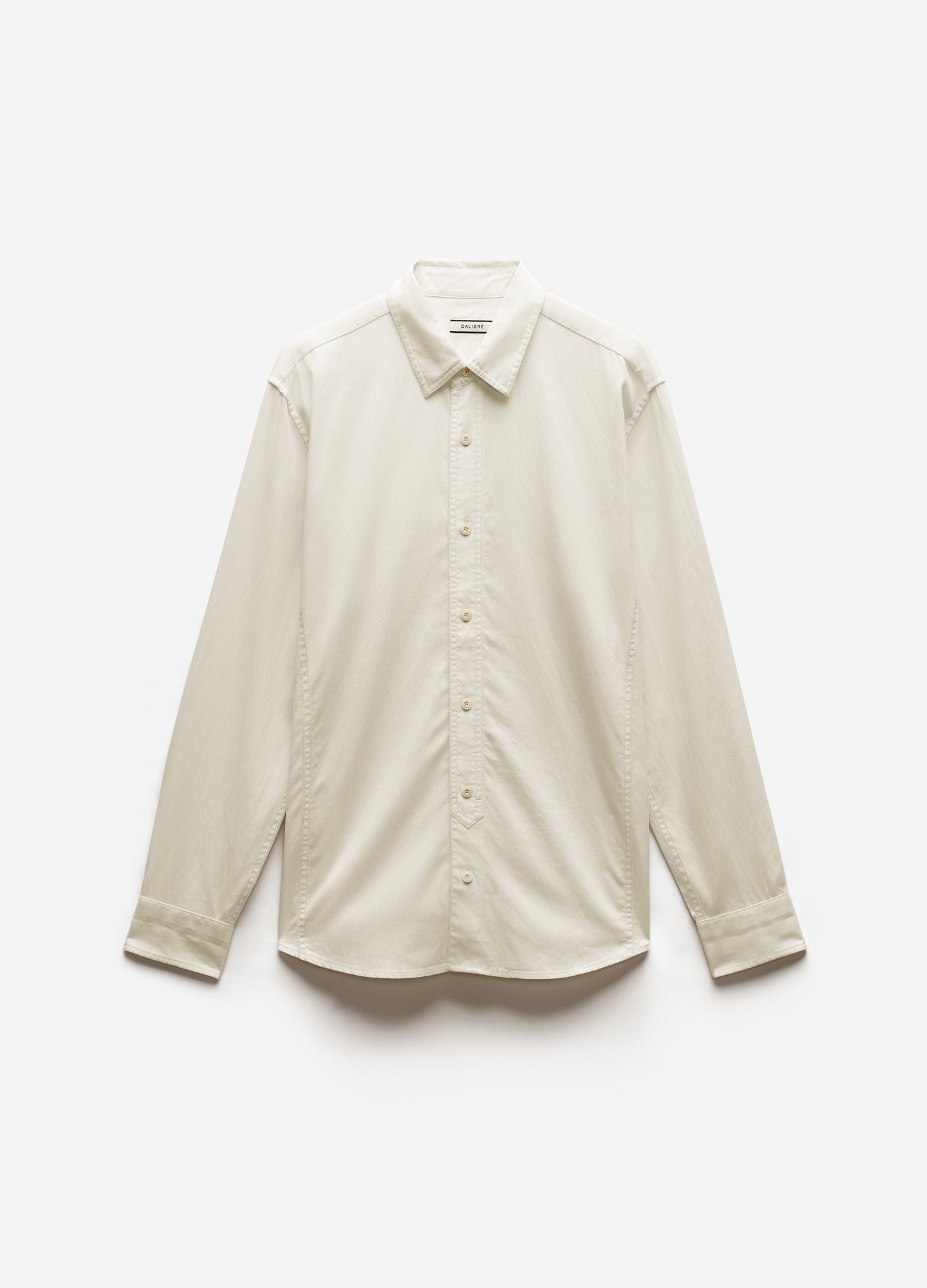 Relaxed Stitch Detail Overshirt Cream
