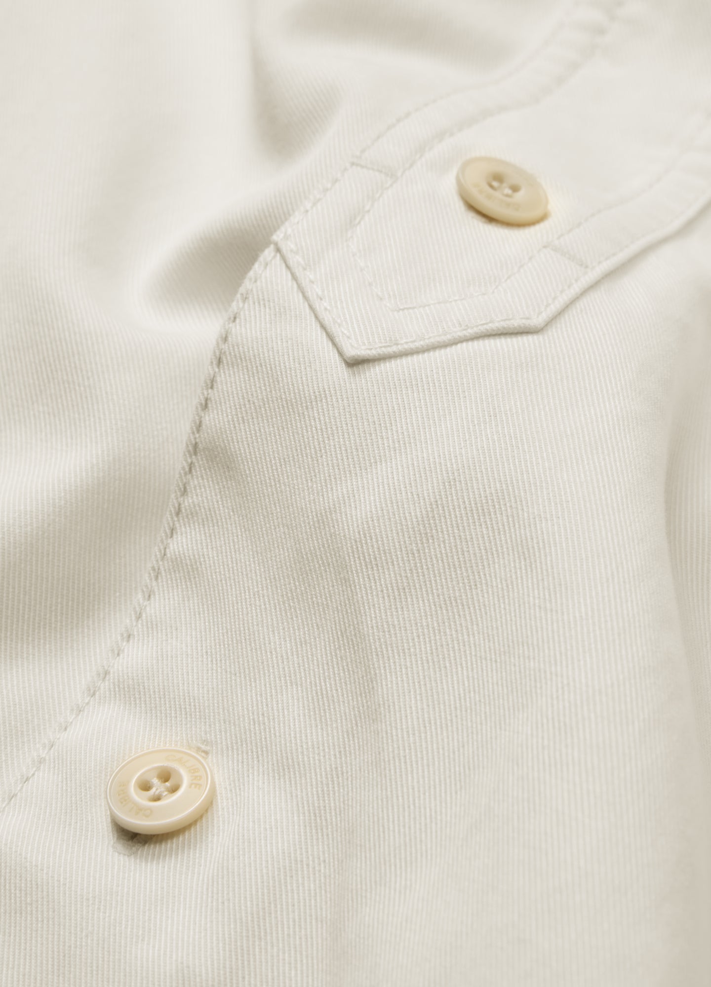 Relaxed Stitch Detail Overshirt Cream