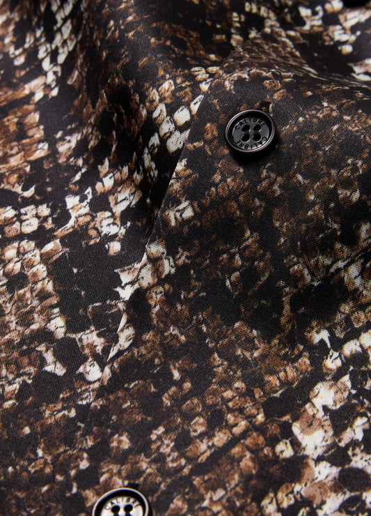Relaxed Camp Collar Shirt Chocolate