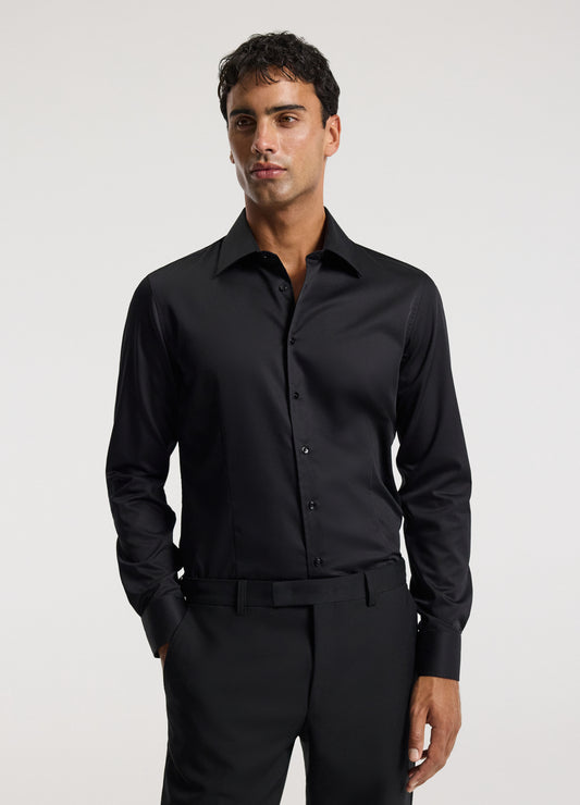 Tailored Cotton Shirt Black