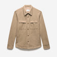 Relaxed Suede Look Shirt Jacket Tan
