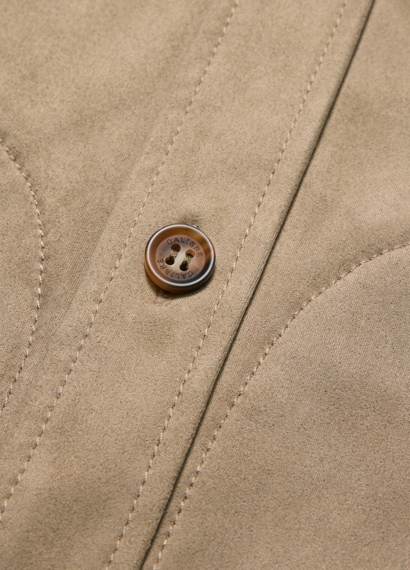 Relaxed Suede Look Shirt Jacket Tan