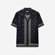 Monogram Scarf Silk Shirt Navy