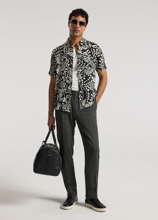 Relaxed Shadow Tapestry Shirt Black