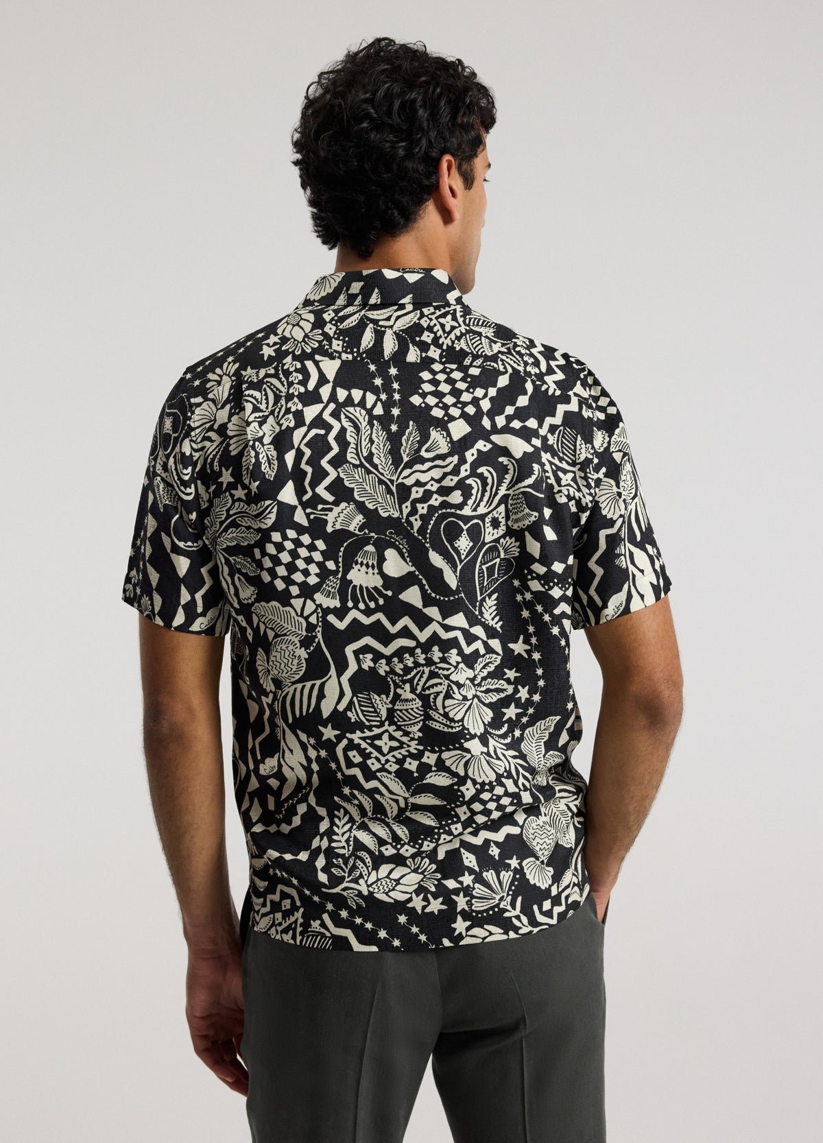Relaxed Shadow Tapestry Shirt Black