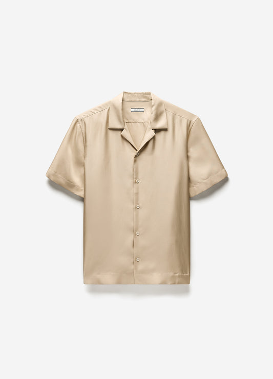 Camp Collar Silk Shirt Champagne