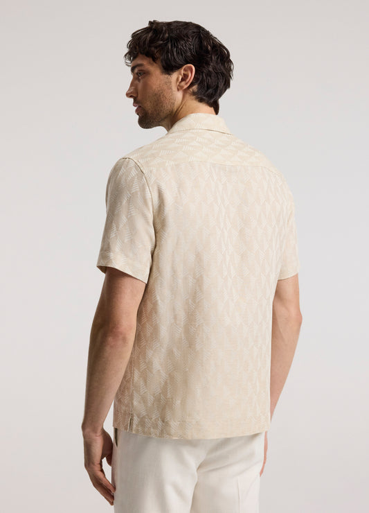 Camp Collar Arrow Jacquard Shirt Natural