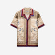 Camp Collar Mosaic Silk Shirt Sand