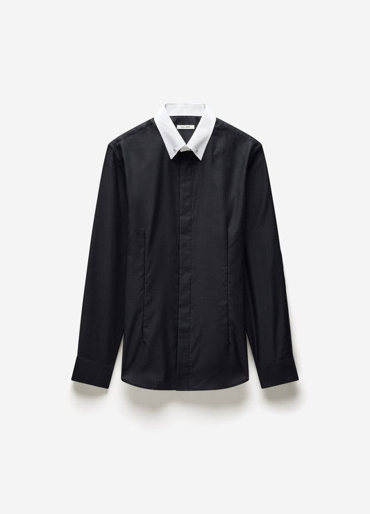 Tailored Collar Pin Shirt Black