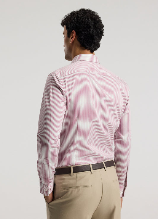 Stretch Sateen Stripe Shirt Pink