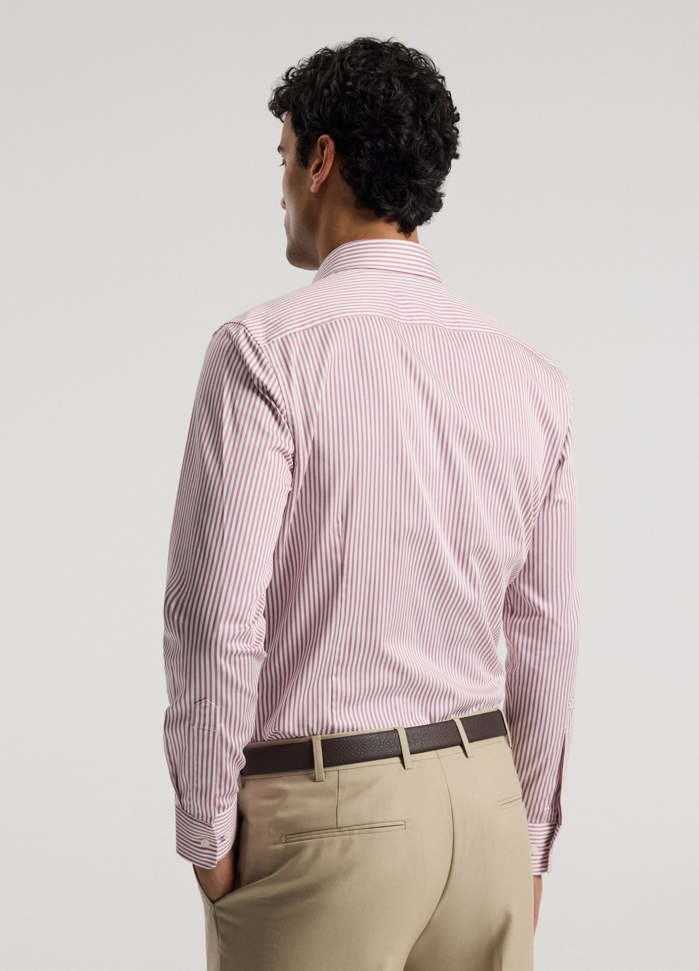 Stretch Sateen Stripe Shirt Pink