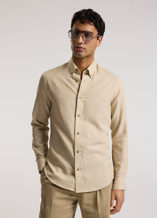 Cotton Linen Long Sleeve Shirt Neutral