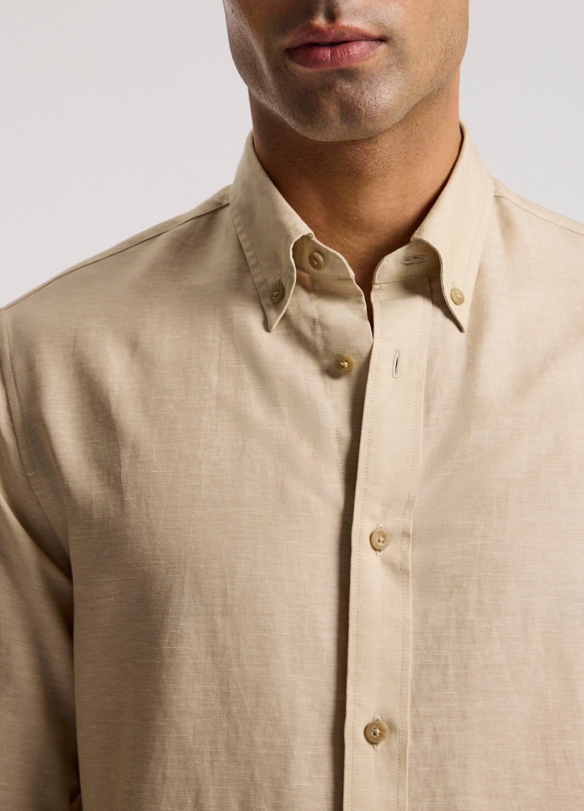 Cotton Linen Long Sleeve Shirt Neutral