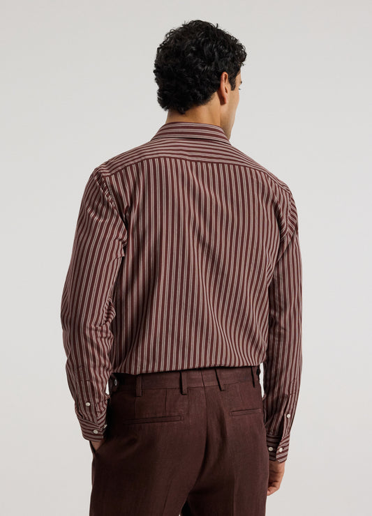 Tailored Shadow Stripe Shirt Bourbon
