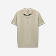 Tech Stripe Collar Polo Stone
