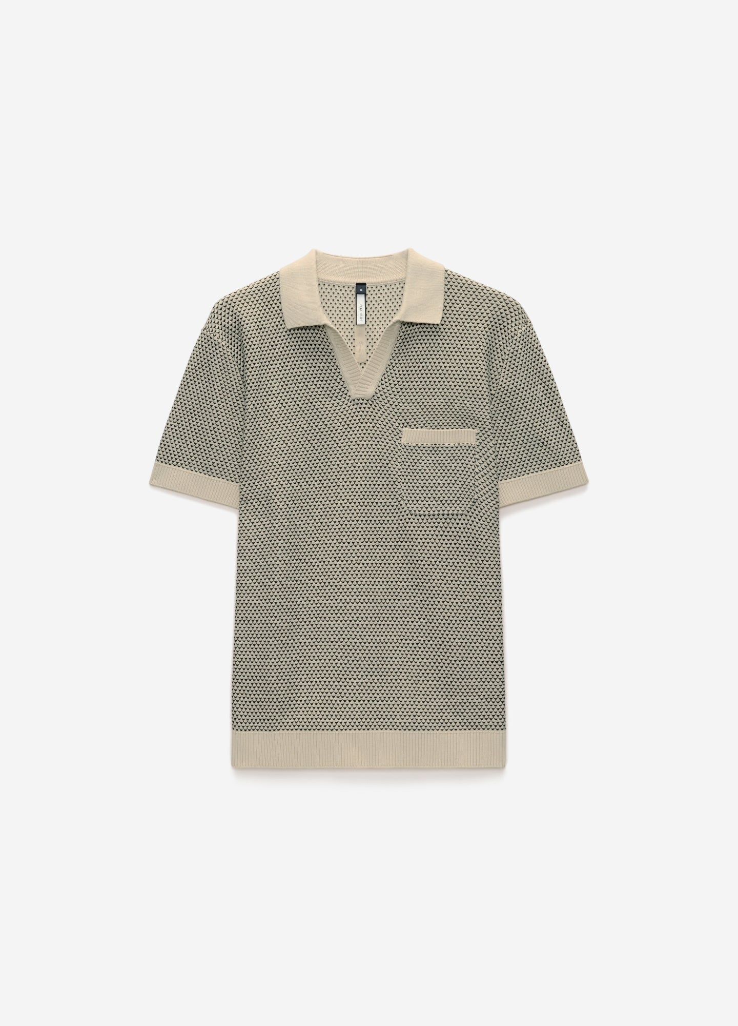 Textured Knit Polo Natural
