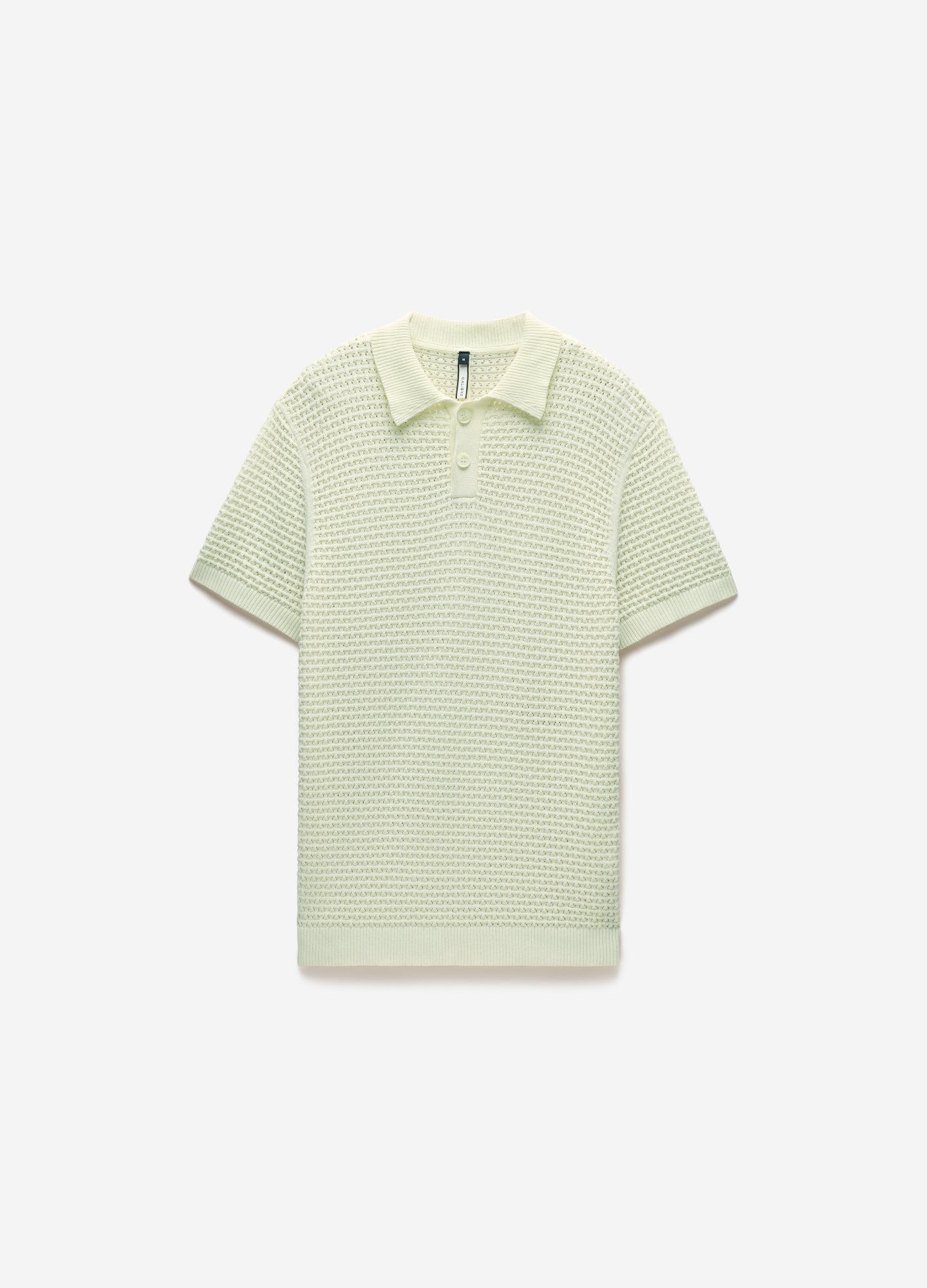 Textured Open Knit Polo Citron